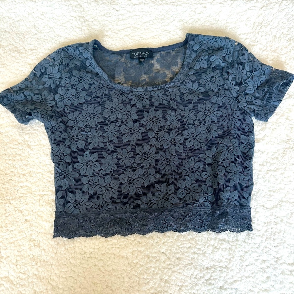 Top shop floral cropped top Size 6